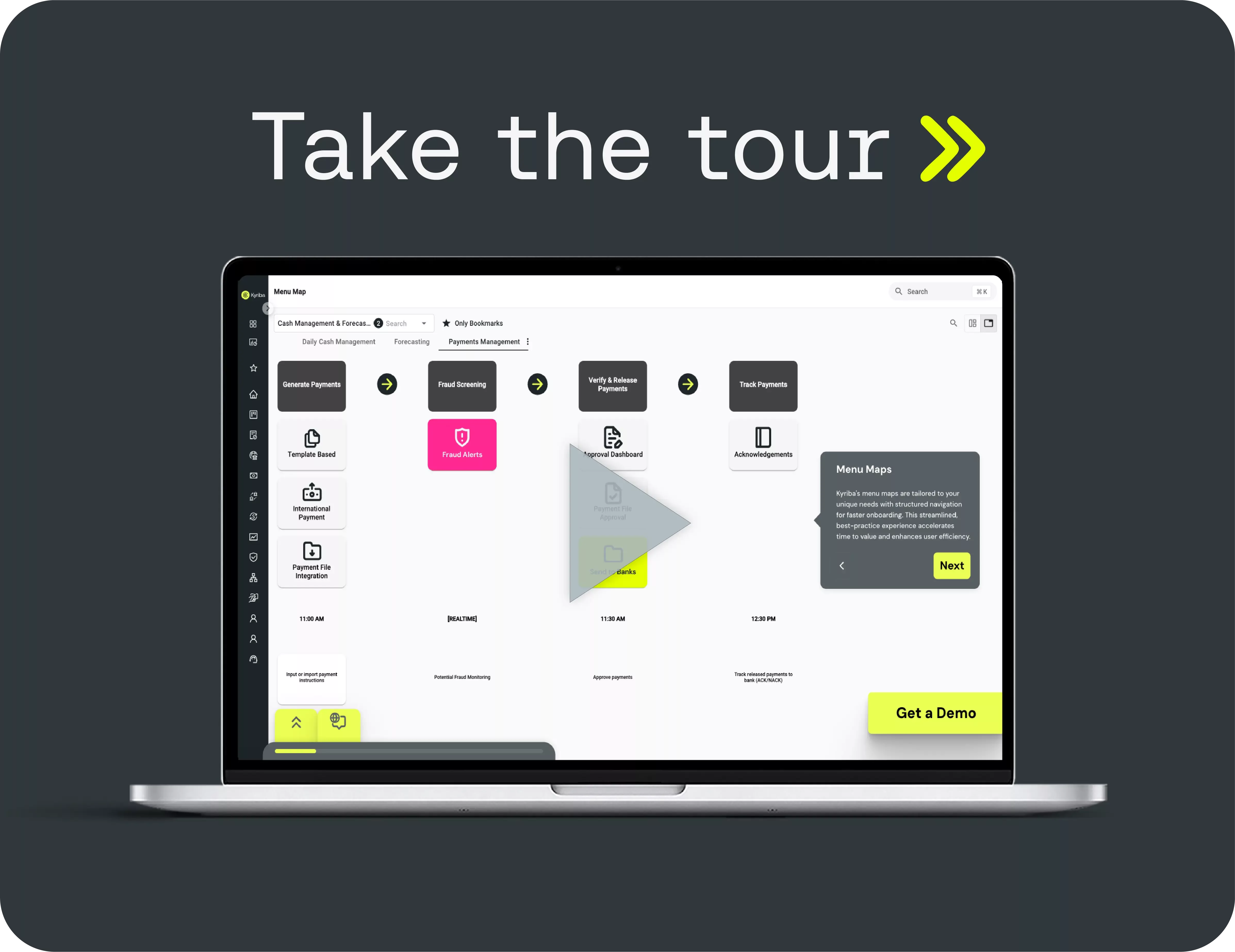 Kyriba Payment Product Demo Tour